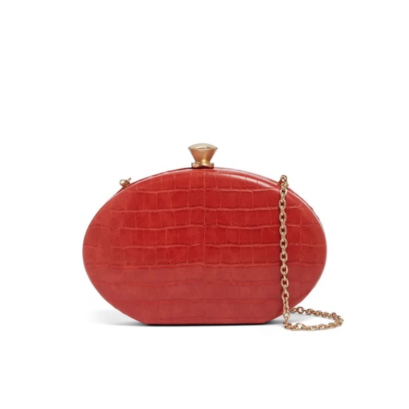 Sondra Roberts Handbags - Sondra Roberts Oval Croc Embossed Clutch